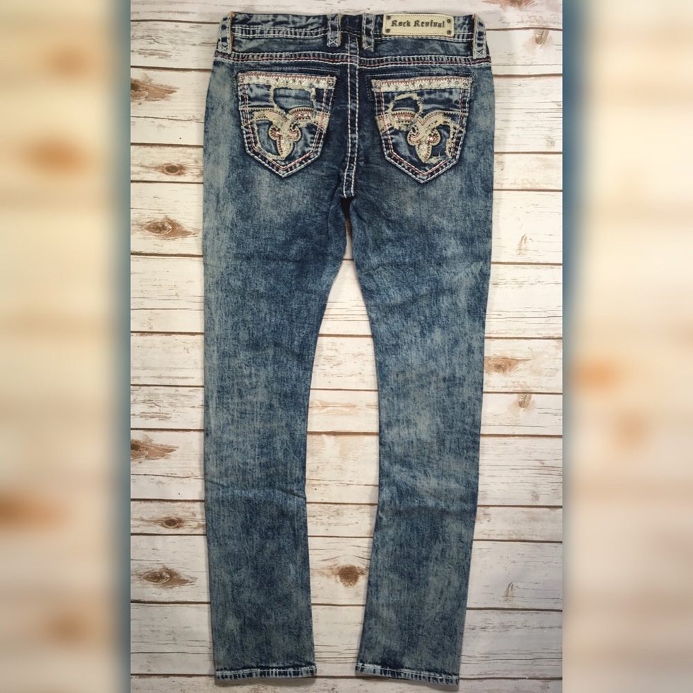 Rock Revival Low Rise Straight Stretch Jeans FIRM$ - Picture 5 of 8